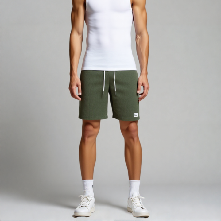 Maximilian | Heren Shorts Ribstructuur Trekkoord Casual Zomer