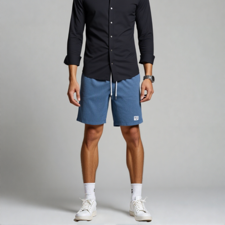 Maximilian | Heren Shorts Ribstructuur Trekkoord Casual Zomer