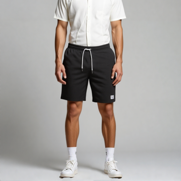 Maximilian | Heren Shorts Ribstructuur Trekkoord Casual Zomer