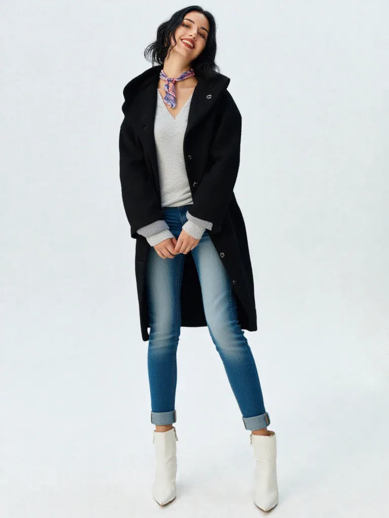 Women’s Button-Up Winter Jacket | Cotton Blend Coat | Casual Style - Grant London
