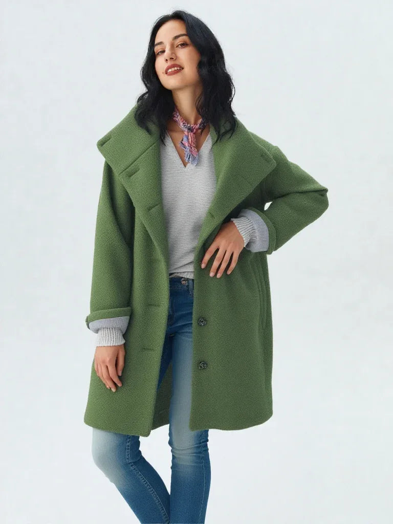 Women’s Button-Up Winter Jacket | Cotton Blend Coat | Casual Style - Grant London