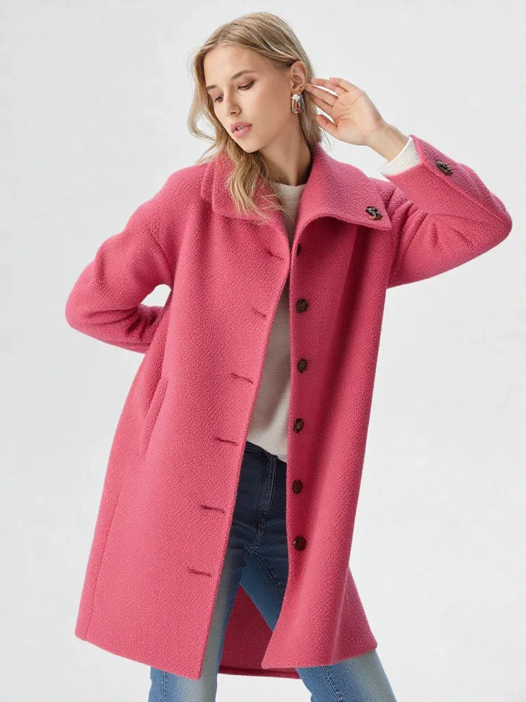 Women’s Button-Up Winter Jacket | Cotton Blend Coat | Casual Style - Grant London