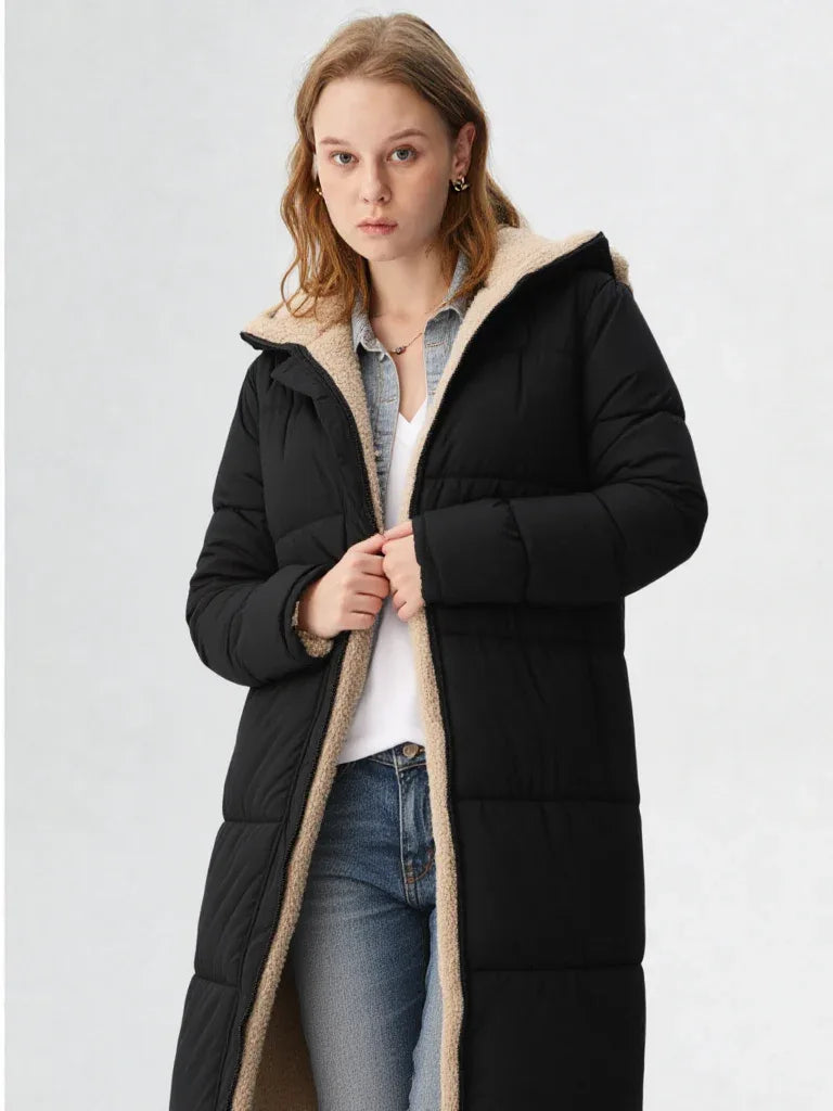 Women’s Long Hooded Padded Jacket | Zip-Up Winter Coat | Casual Style - Grant London